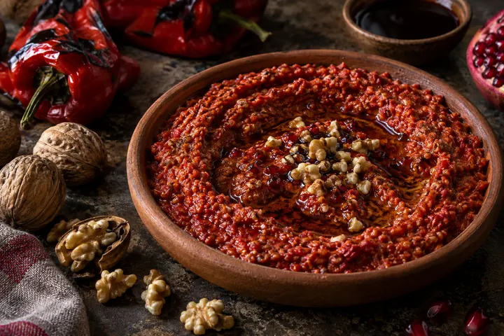 Hatay mezelerini temsil eden restoran masası
