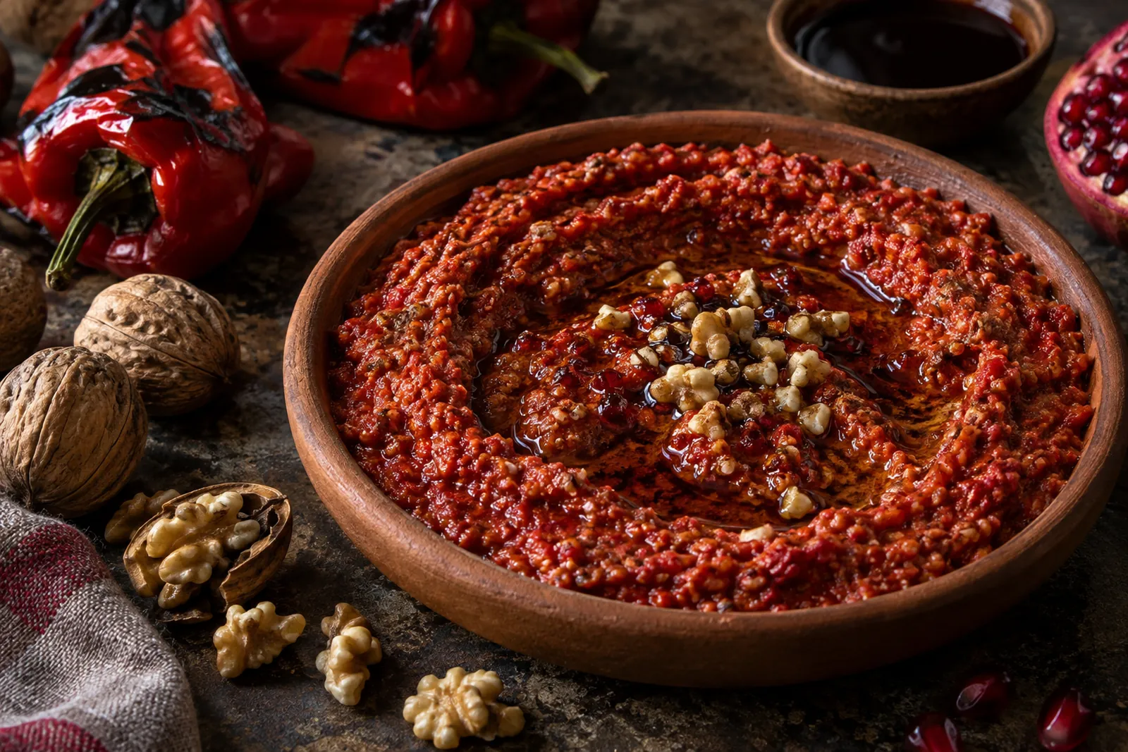 Hatay mezelerini temsil eden restoran masası